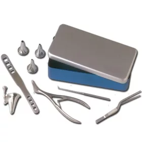 Fülészeti szett 6 db-os aluminium dobozban