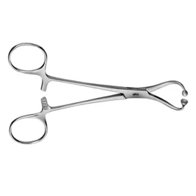   AESCULAP gombvégű kendő fogó - hajlított - tompa - 14 cm - BF464R