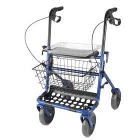   4 KEREKŰ összecsukható ACÉL ROLLÁTOR biztonsági fékkel 130 kg-ig