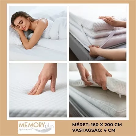 Memóriahabos fedőmatrac 160x200x4cm