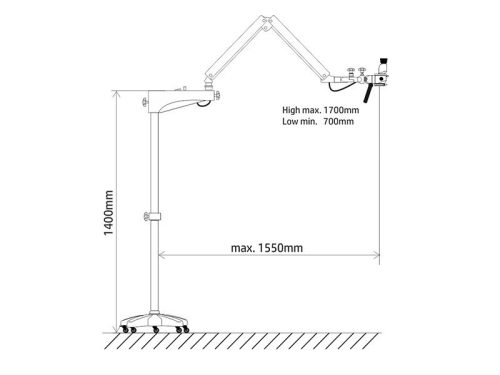 Mikroszkóp fül-orr-gégészeti Alpha ENT-10 (S), E10 RB gurulós állvánnyal