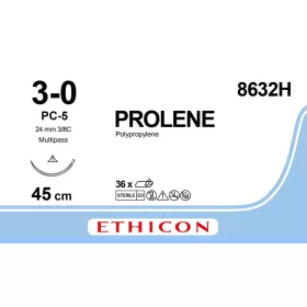   Varrófonal tűvel nem felszívódó Prolene kék, monofilament 3/0 45cm PC 19mm 3/8C 36 db 8632H