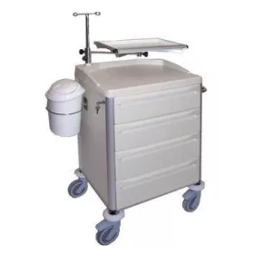   Reanimációs kocsi H-MED 56- F / defibrillátor és infúzió tartó / Defi. és infúzió tartóval