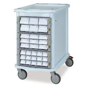   Kétoldalas gyógyszerosztó kocsi  / 27499 DOUBLE FACE PHARMACY TROLLEY