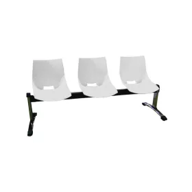   Várótermi pad 3 üléses Shell /Shell sötétkék, króm váz / Shell s.kék, króm váz