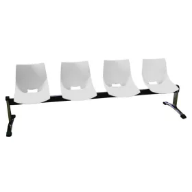   Várótermi pad 4 üléses Shell /Shell zöld, króm váz / Shell zöld, króm váz