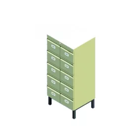   Szekrény kartoték 10 fiók fém 12.59 / 12.59  / A-5 fekvő
